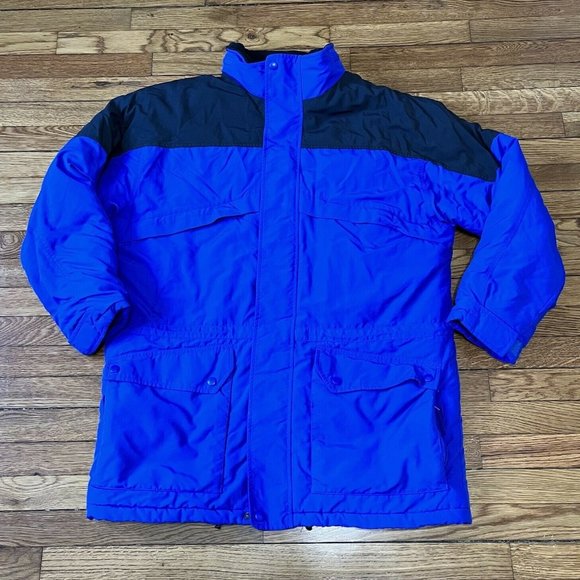Lands' End Jackets \u0026 Coats | Lands End Jacket Mens Size Large 42-44 Blue Fleece Lined Winter Coat Nylon Shell | Color: Blue | Size: L | Pm-77190499's